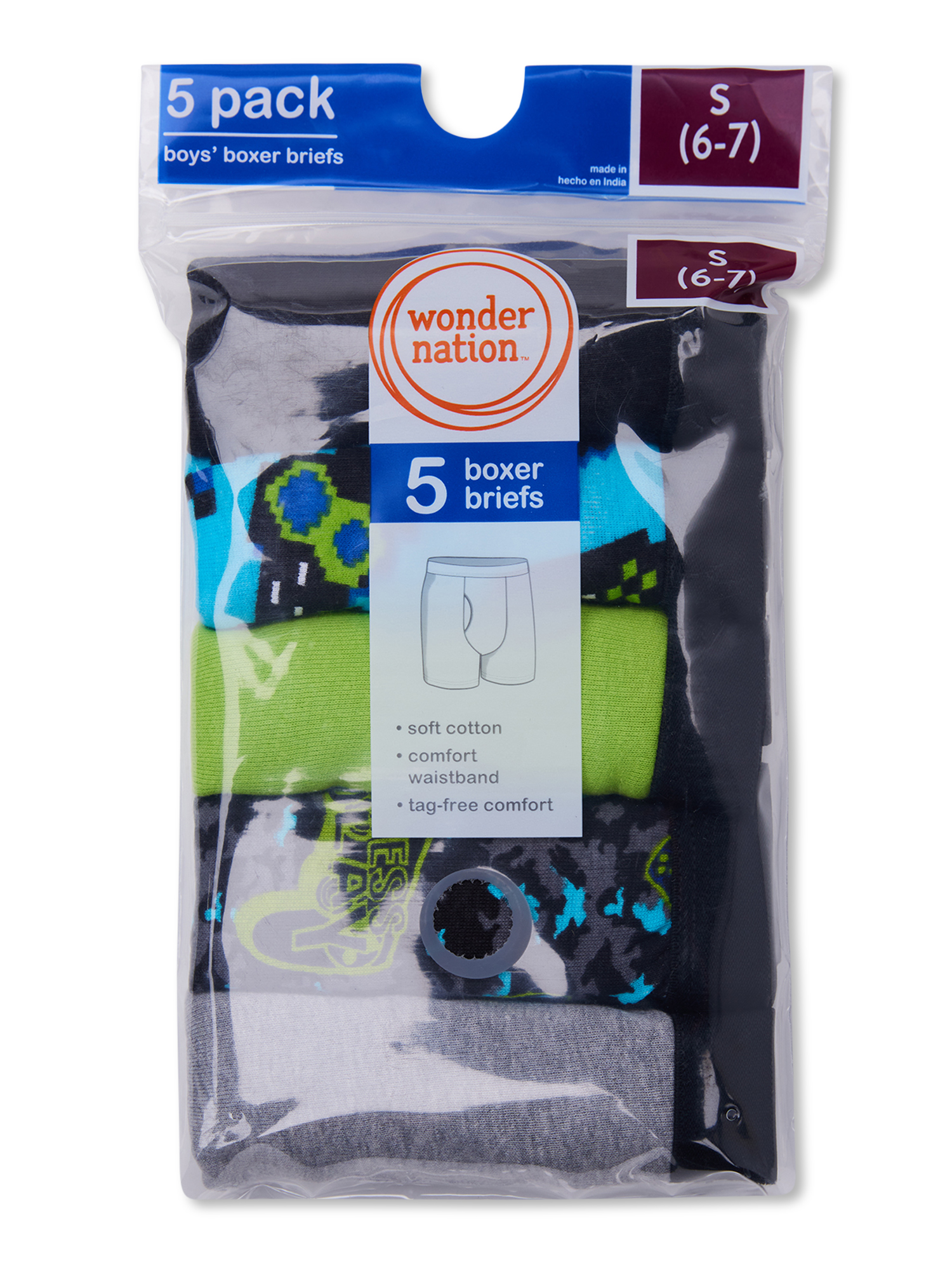 Wonder Nation Boys Cotton Boxer Briefs, 5-Pack photo 5