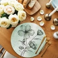 thumbnail image 2 of Green Floral Round 13 Inch Placemats Set of 8, Country Rustic Ombre Painting Art Watercolor HeatResistant Non Slip Place Mats for Dining Table, Wipeable Braided Kitchen Table Mats for Housewarming, 2 of 9