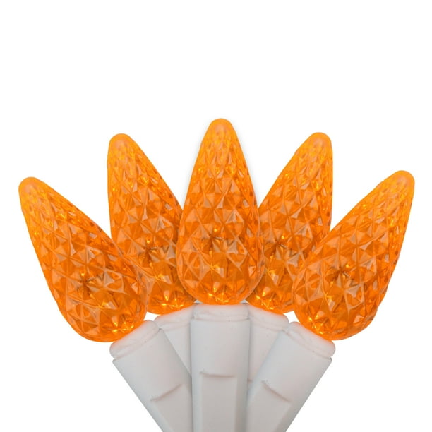 Northlight 70Ct Led C6 Christmas Lights Orange - 20.5' White Wire - Walmart .Com