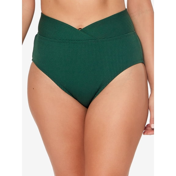 Bleu Rod Beattie Womens Walk The Line Eco High-Waist Bikini Bottom Style-RBWL22930 Swimsuit