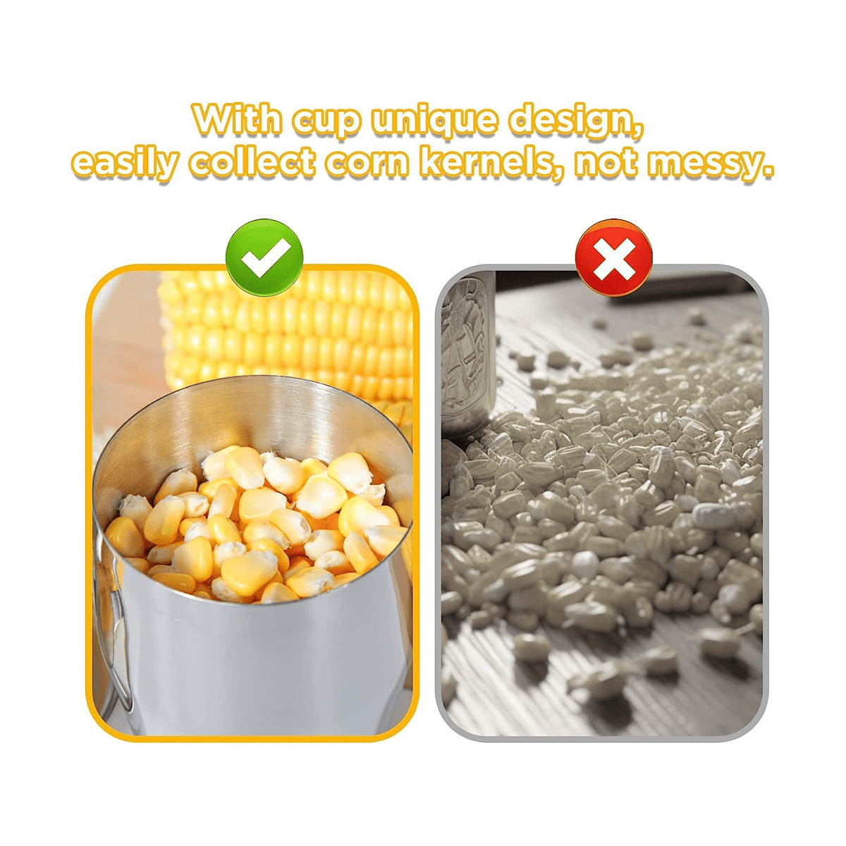 2 Stück Mais-Schäler Edelstahl - Praktischer Corn Stripper Für Maiskolben