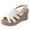 White, variant on Women's Low Wedge Sandals Comfortable Closed Toe Slip on Adjustable Ankle Strap Walking Shoes Cut out Summer Heels White Size 7