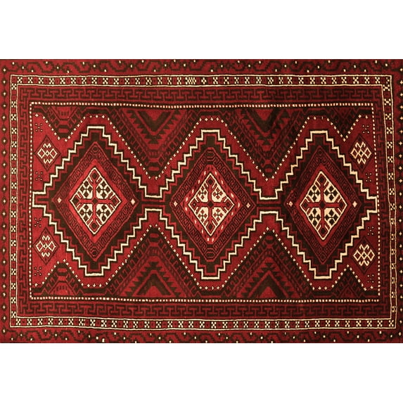 Ahgly Company Indoor Rectangle Persian Orange Traditional Area Rugs, 5' x 7'