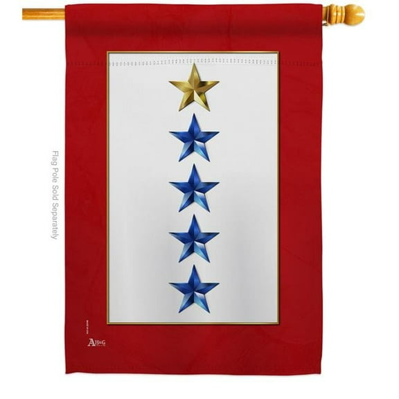 Americana Home & Garden H141090-BO 28 x 40 in. Gold & Four Blue Stars House Flag Armed Forces Military Service Double-Sided Decorative Vertical Flags Decoration Banner Garden Yard Gift