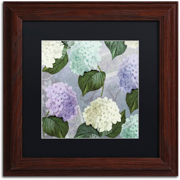 Trademark Fine Art "Hortensia Lavenders" Canvas Art by Color Bakery Black Matte, Wood Frame