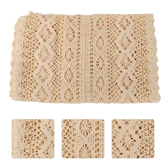 MERRYHAPY Beige Cotton Crochet Tasseled Table Cover for Dinner Parties, and Stylish 1Pc