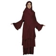 thumbnail image 2 of Bimba Traditional Muslim Abaya Dresses For Women Bell Sleeves Islamic Prayer Dress With Hijab, 2 of 7
