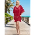 thumbnail image 5 of HAPPY BAY Women's Beachwear Swimsuit Coverups Summer Swim Beach Dress Cover ups for Swimwear Women Loose Boho Bathing Suit M-L Red_AC714, 5 of 5