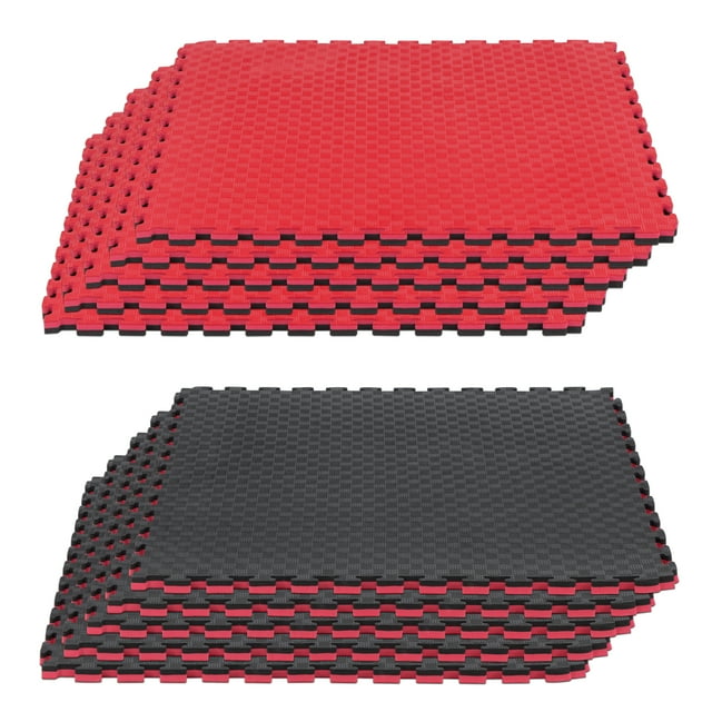 Piso Protector para Gimnasio Altera PG C/10 Pz De 105x105 Cm Altera Negro Rojo