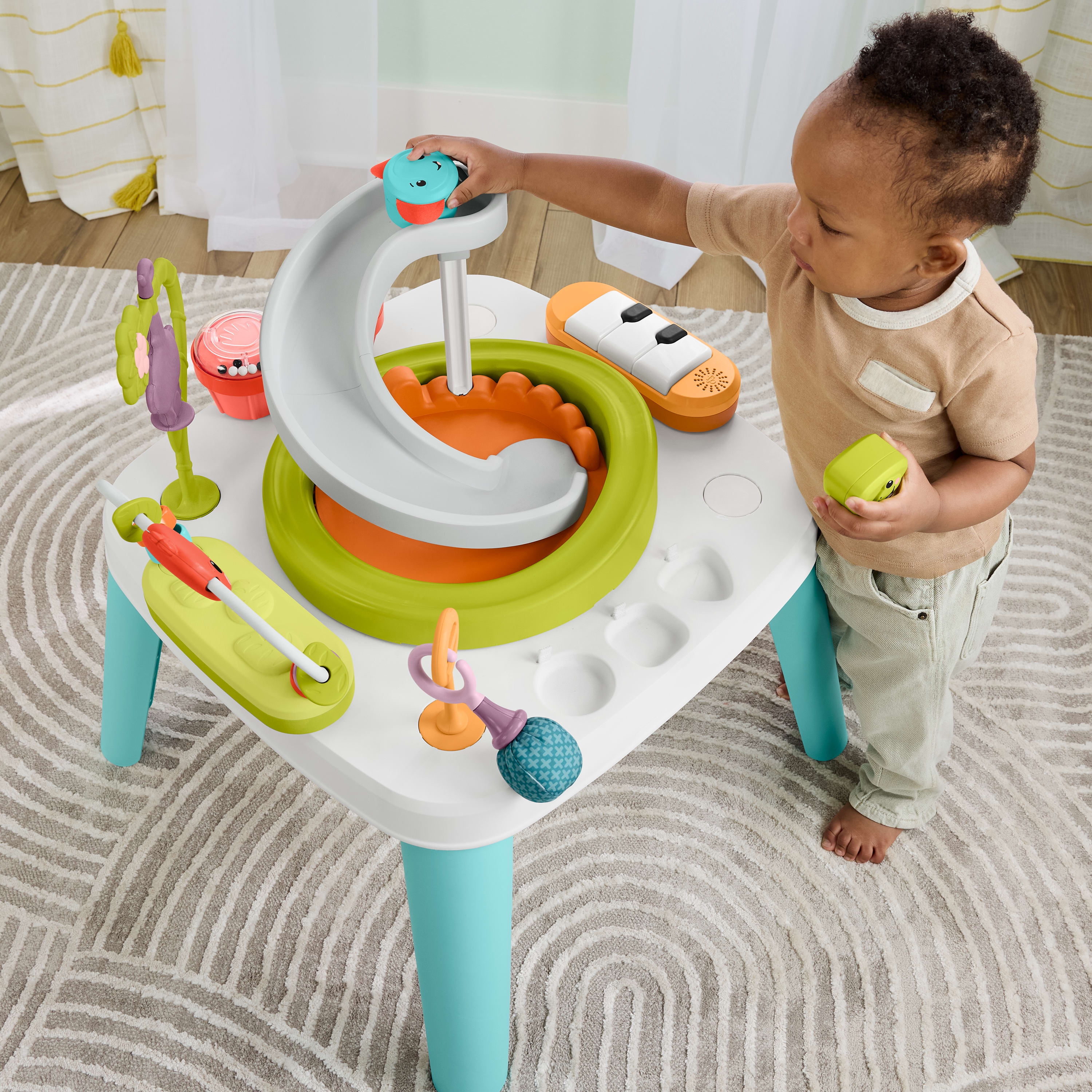 Fisher-Price 2-in-1 Purple Monkey Musical Baby Activity Center & Toddler Play Table