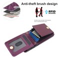 thumbnail image 6 of Crossbody Wallet Case for Samsung Galaxy S25 Edge, Purse Magnetic Clasp RFID Blocking Card Holder, Elegant PU Leather Flip Kickstand Shockproof Protective Cover for Samsung Galaxy S25 Edge, Darkpurple, 6 of 8