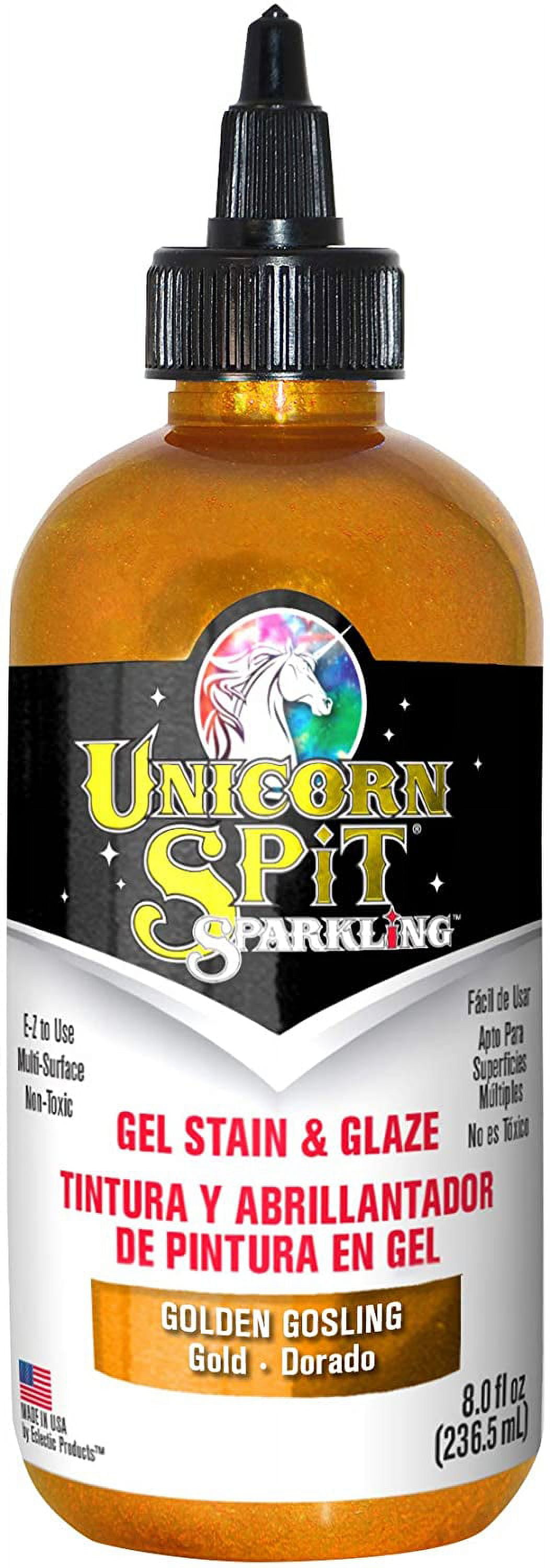 Unicorn Spit Gel Stain and Glaze - Golden Gosling, 8 oz, Sparkling, Bottle