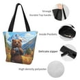 thumbnail image 4 of Xecao Snowy Mountain Photography Bear for Tote Bag for Women -Tote Shoulder Bag with A Little Pocket Inside, Perfect for Travel and Work., 4 of 6