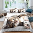 thumbnail image 3 of Gato Twin Funda Nórdica Kawaii Gatos Funda de Edredón Mascotas Juego de Cama Cats Lover, 3 of 6
