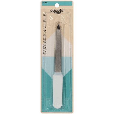 Equate Beauty Non-Slip Easy Grip Fingernail File with Cover, White