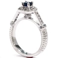 thumbnail image 2 of Pompeii 1ct Cathedral Vintage Blue Diamond Engagement Ring 14K White Gold (G/H,I2), 2 of 2