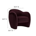 thumbnail image 3 of Accent Chair, Purple, Velvet, Living Room Lounge Cafe Lobby Hospitality Restaurant, Modern Contemporary, HB37547, 3 of 9