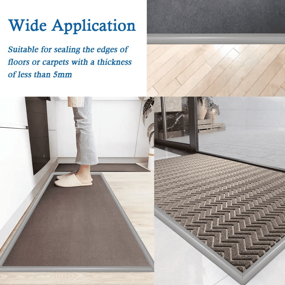 10/15mm Floor Mats Edge Reducer - Carpet Straight Edge Threshold Transition Strip Floor Edging Trim Vinyl Beveled Edge Ramp Edge Guard