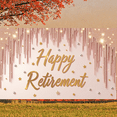 thumbnail image 4 of Pink  Retirement Banner Pastel Balloons Happy Retirement Display Silver Stars Golden Fireworks Celebration Backdrop for Retirement Party Farewell Celebration Indoor Decoration, 4 of 8