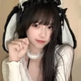 thumbnail image 4 of Jiibva Japanese Bowknot Plush Bunny Hair Hoop Ribbon Lace Lolita Rabbit Ears Headband Furry Cute Hair Bands Head Accessories, 4 of 7