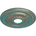 thumbnail image 3 of Ekena Millwork 15 3/4"OD x 3 1/4"ID x 1"P Galway Ceiling Medallion (Fits Canopies up to 3 1/4"), Hand-Painted Copper Green Patina, 3 of 6