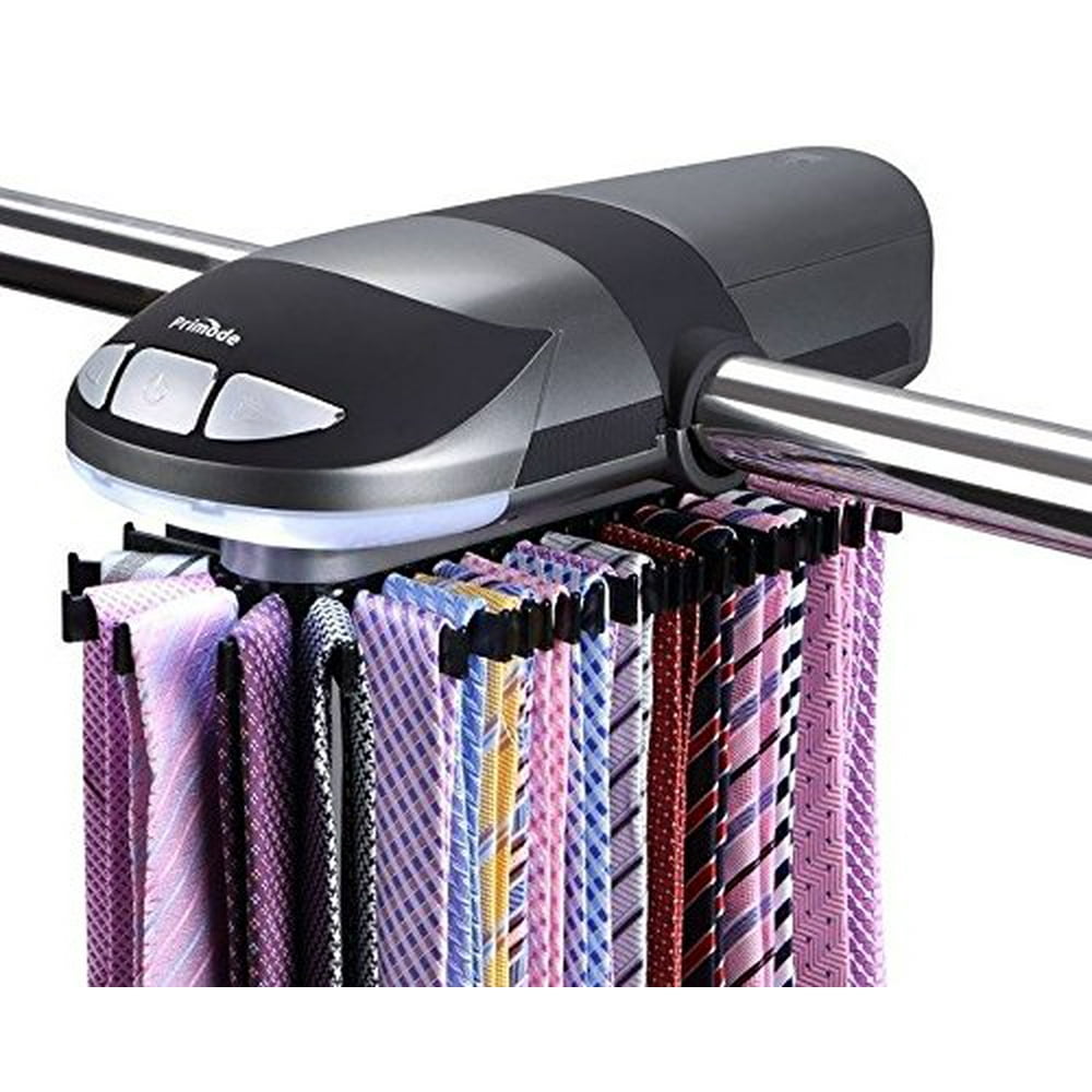 Primode Motorized Tie Rack Stores Up to 50 Ties Closet Organizer