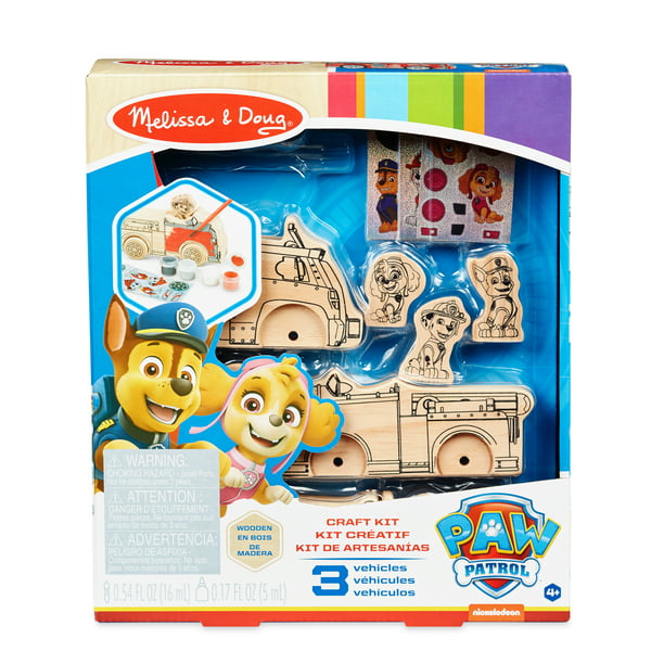 & Doug PAW Patrol Wooden Vehicles Craft Decorate Your Own Vehicles, 3 Play Figures - Walmart.com