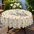 thumbnail image 4 of Pioneer Flower Floral Print Pattern Round Tablecloth 70"x70", Wrinkle Resistant Wipeable Table Cover for Kitchen Dining Room Picnic Patio and Party, 4 of 6