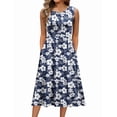 thumbnail image 1 of Vestido midi Zeagoo Summer Floral Aline Swing sin mangas para mujer, 1 of 8