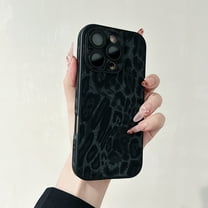 Allytechgroup Compatible with iPhone 15 Plus Case for Women Girls, Slim Fit Leopard Print Pattern Shockproof Anti-Scratch Protection Bumper Phone Case for iPhone 15 Plus Case, Black