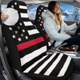 thumbnail image 2 of Uorisanigo Car Seat Covers Front Seats Only, 2 Pcs, Easy to Install Car Seats Cover Set and Accessories for Auto Trucks Van SUV - American Honoring Firefighter Flag, 2 of 7