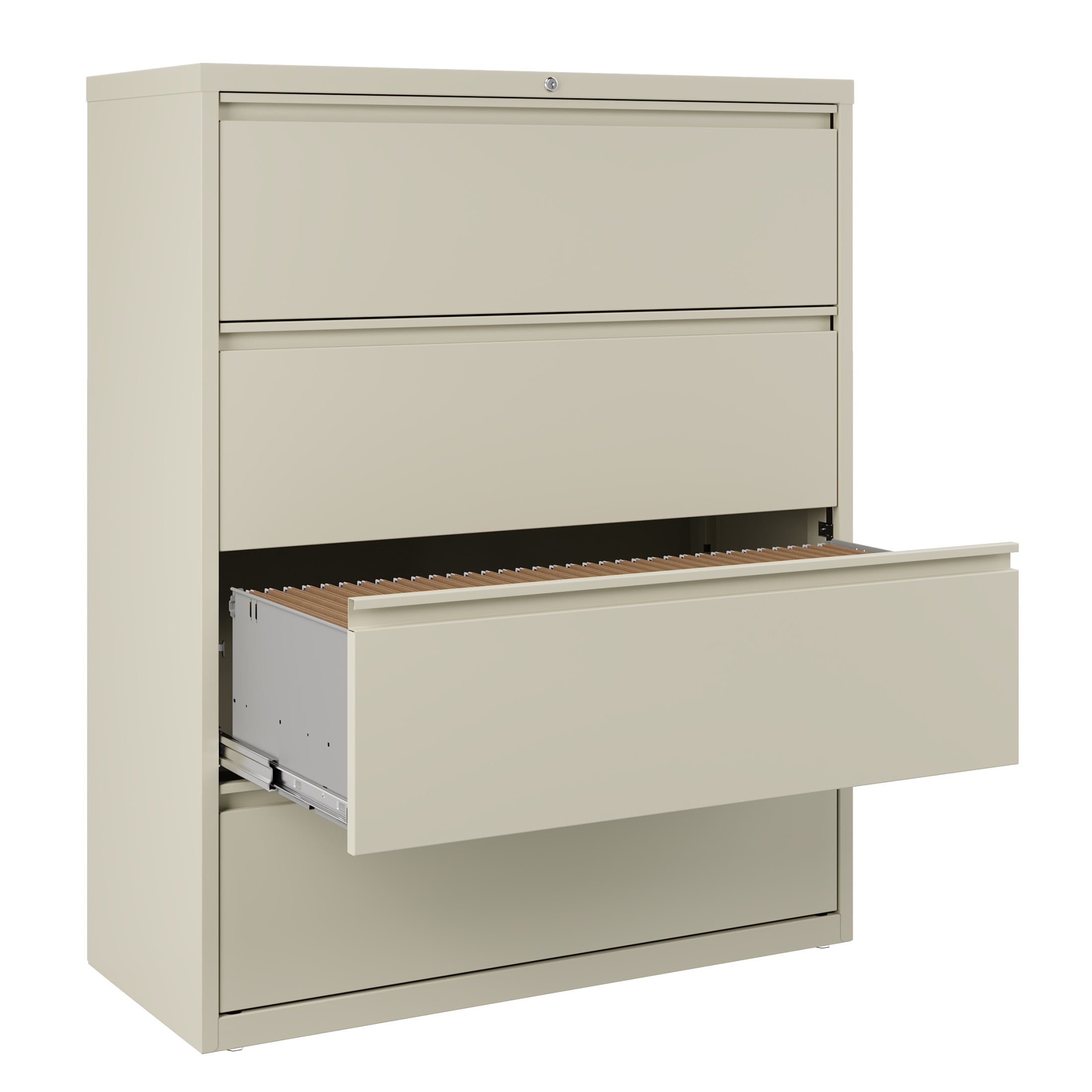 Hirsh 42 inch Wide 4 Drawer Metal Lateral File Cabinet for Home and Office, Holds Letter, Legal and A4 Hanging Folders, Putty