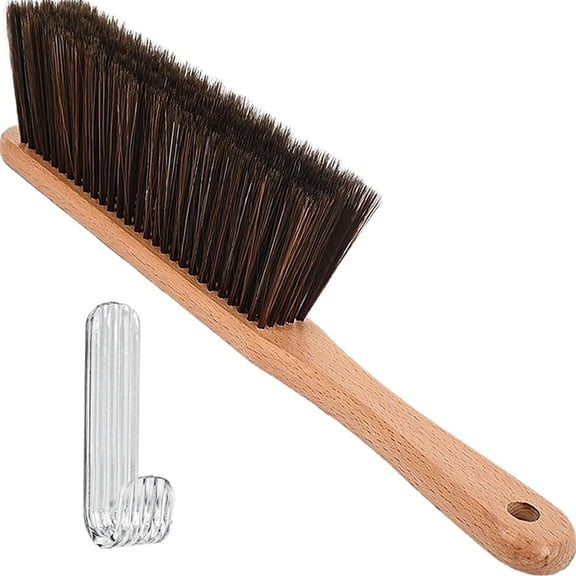 Hand Broom Dust Brush with Dense Bristles and Handle for Furniture Car and Bed Cleaning
