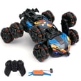 thumbnail image 1 of Voiture Cascade RC à 8 Roues en Alliage Orange et Bleu avec Pulvérisation, Lumières LED et Musique - Télécommande 2,4 GHz et Double Commande de Montre, Autonomie 30-50 m, Pile Rechargeable 3,7 V 500 mAh, Autonomie 20-25 Min - Jouet Électrique pour Enfants, 1 of 7