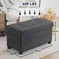 thumbnail image 3 of PRZL 30 Inch Folding Storage Ottoman with Storage Bench, Large Storage Ottoman Bench, Storage Chest, Foot Rest Stool, Bedroom Bench with Storage - Charcoal Gray, 3 of 16