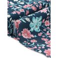 thumbnail image 5 of Agnes Orinda Women's Plus Size Floral Print Blouse Bohe Crew Neck Tulip Sleeves Summer Casual Tops 4X Navy Blue, 5 of 6