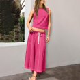 thumbnail image 6 of Prolriy Summer 2 Piece Outfits, Women's Holiday Sleeveless Vest Skirt Line Design Skirt Sets with Pockets Travel Outfits 2 Piece Sets for Women Pink XL, 6 of 8