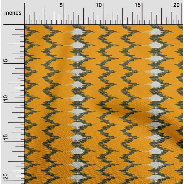 oneOone Tissu Viscose Georgette Chevron Ikat Imprimé au Mètre 42 Pouces de Large