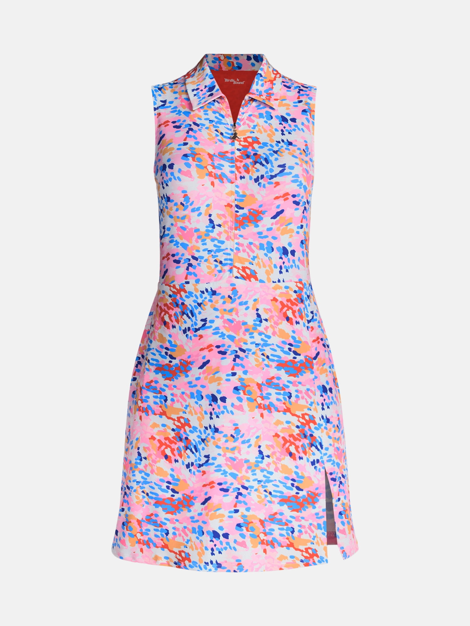 Birdie Bound Women's Sleeveless Polo Dress with Built in Body Liner, Sizes XS-XXL