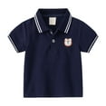 thumbnail image 1 of Polo pour Garçons Chemise Unie Chemises d'Uniforme pour Garçons Chemise de Rugby Boutonnée Chemises Polo à Manches Courtes pour Garçons 12-18 Mois Mode Garçons, 1 of 3