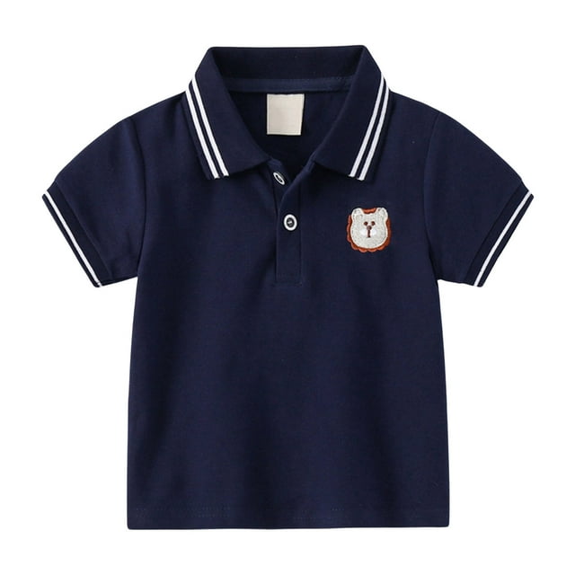Polos pour Garçons Polo Uni Chemises Mode pour Garçons à Manches Courtes 3-4 Ans Mode Garçons