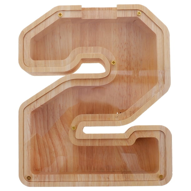 GOOHOCHY Alcancía de madera irrompible para niños, caja de ahorro con forma de figura