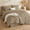 Amber Brown-King (104"x90"), variant on Dark Oatmeal Super King (120"x120") 7-Piece Boho Bed-in-a-Bag Comforter Set