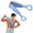 Blue, variant on Silicone Back Scrubber and Exfoliating Bath Strap, 35.6-Inch Long Dual-Sided Body Cleansing Brush for Men and Women