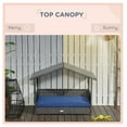 thumbnail image 6 of Wicker Dog House Outdoor, PE Rattan Dog Bed with Canopy - Small Medium Dogs, Water-resistant Cushion, Dark Blue, 6 of 8