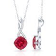 thumbnail image 3 of Rosec Jewels Solitaire Infinity Necklace for Women with Lab Created Ruby and Diamond, 18K White Gold, 3 of 6