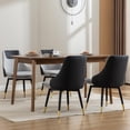 thumbnail image 2 of Swivel Dining Chairs, Modern Faux Leather Upholstered, Kitchen & Dining Room, Grey, 2 of 6