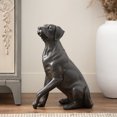 thumbnail image 3 of 14" x 20" Brown Polystone Dog Sculpture, by DecMode, 3 of 14