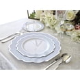 thumbnail image 5 of " OCCASIONS " 120 Pieces Bowls Pack, Heavyweight Disposable Wedding Party Plastic Bowls (14 oz Soup Bowl, Imperial White / Blue & Silver), 5 of 10