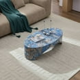 thumbnail image 3 of Kevinplus Marble Coffee Table Side Table for Living Room, Blue, 3 of 8